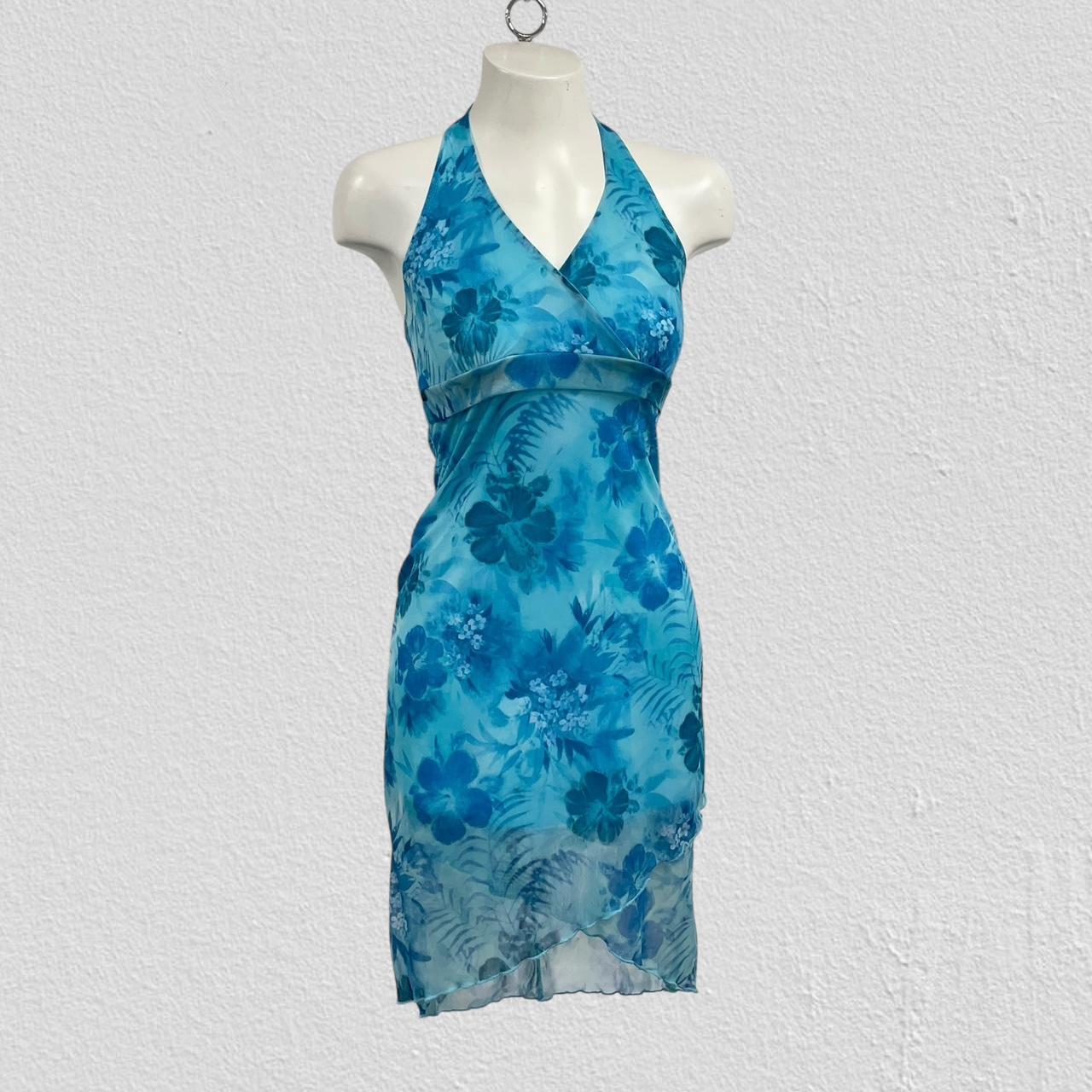 y2k floral halter dress- Size M
