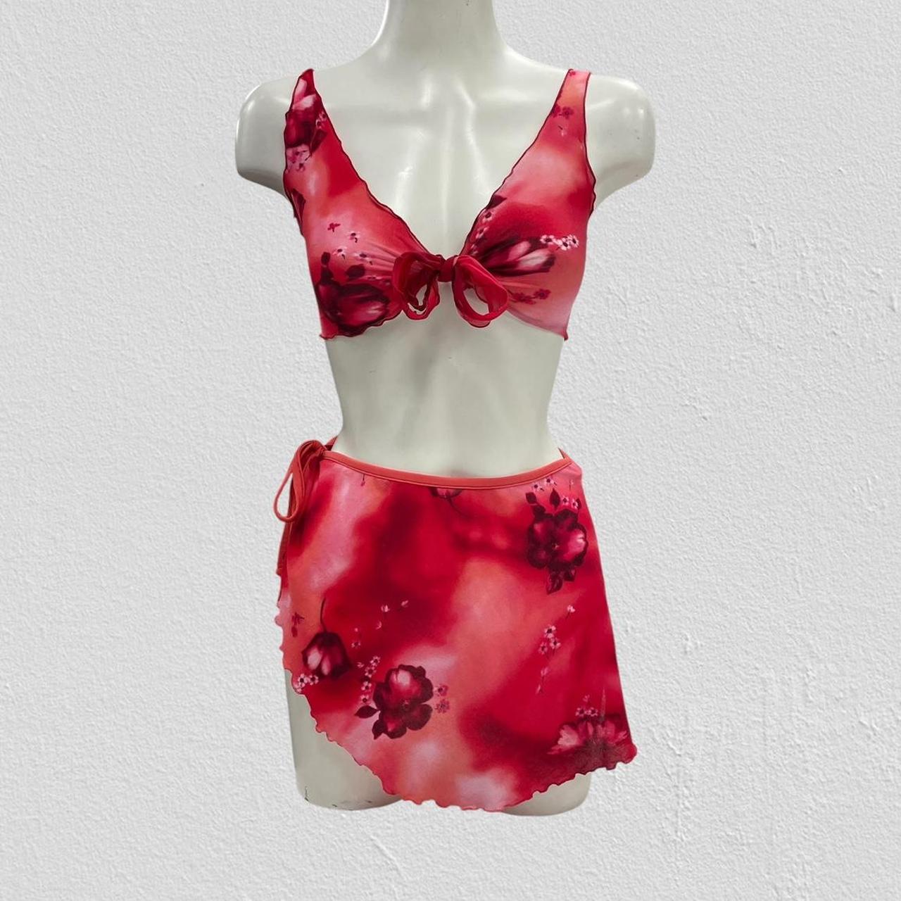 90s beach set floral sarong & tie top - Size S/M