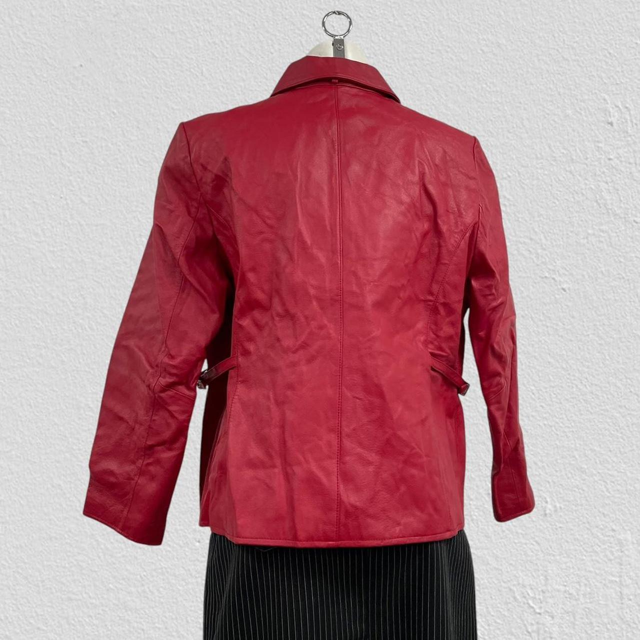Red leather jacket - Size XXL