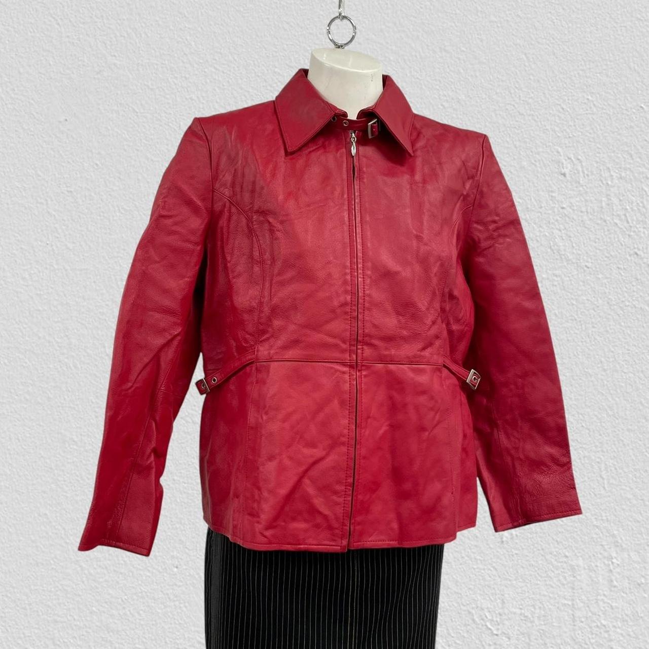 Red leather jacket - Size XXL