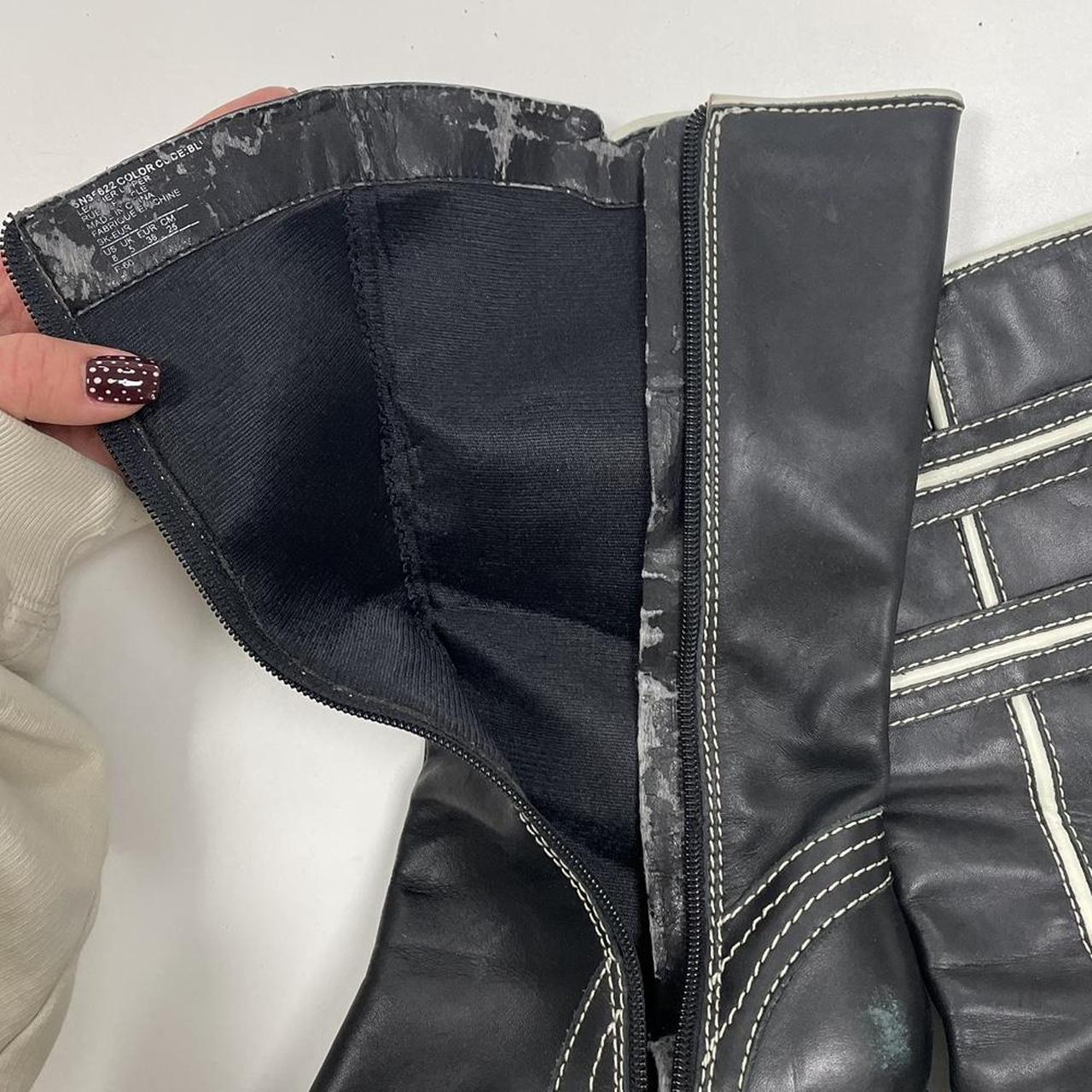 Square toe calf boots - Size 5