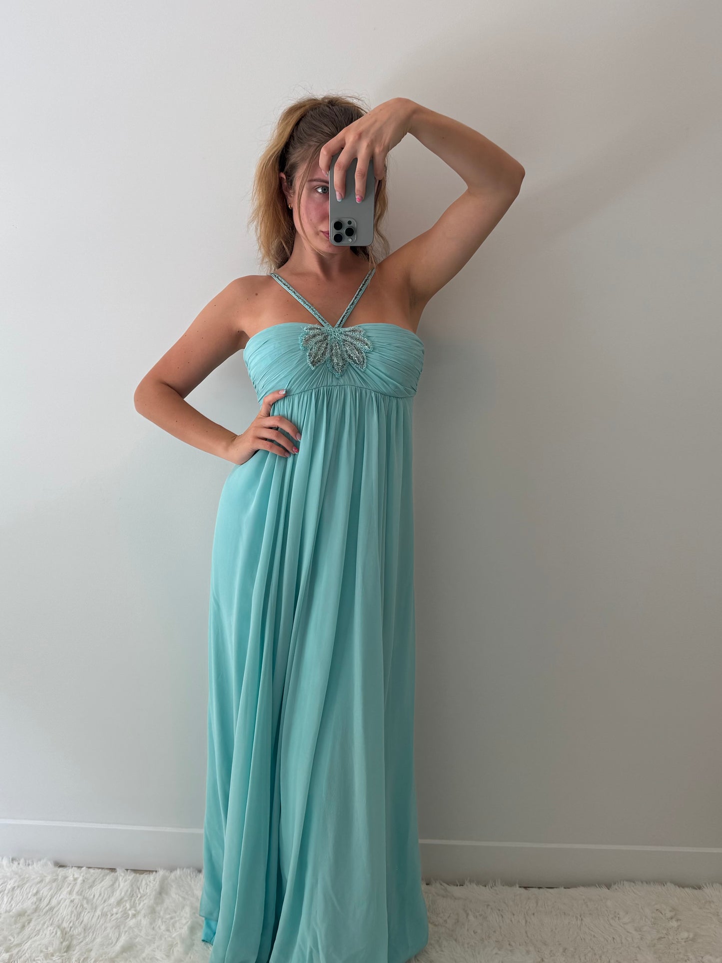 Aquamarine mermaid maxi dress - Size S/M