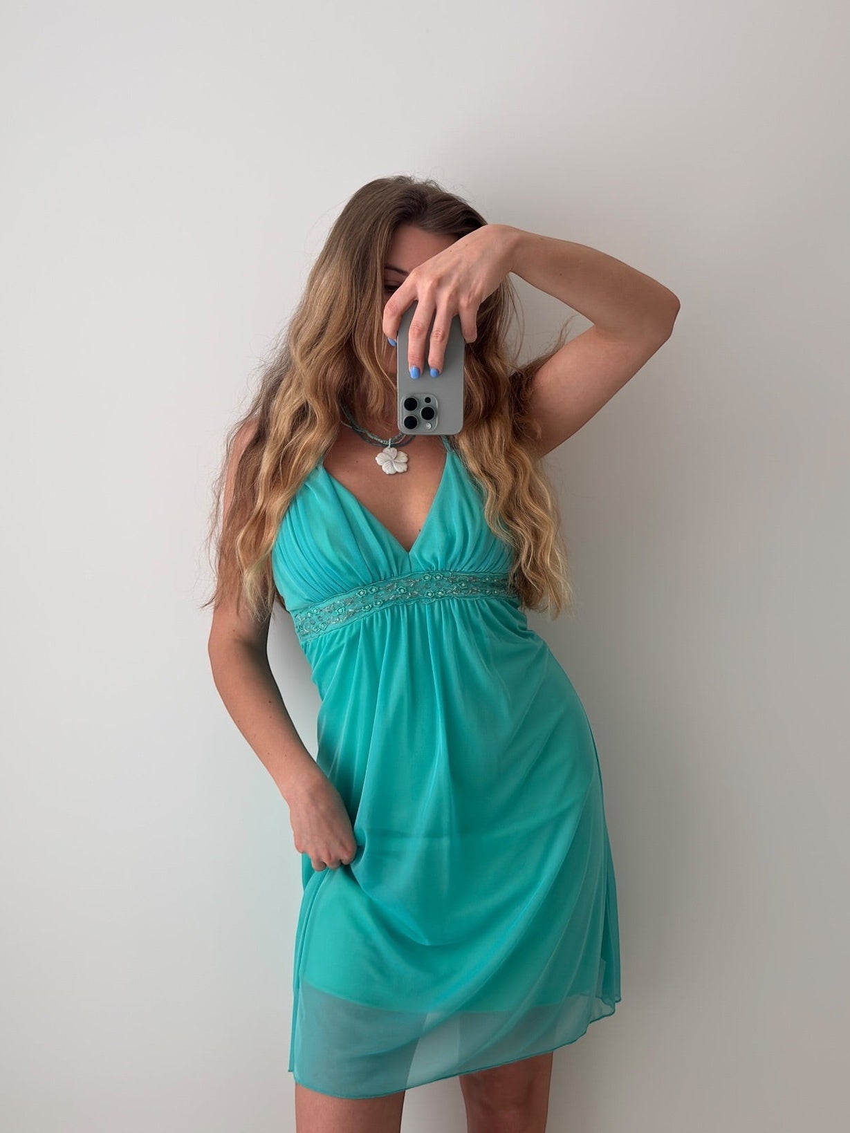 Aquamarine halter dress - Size S
