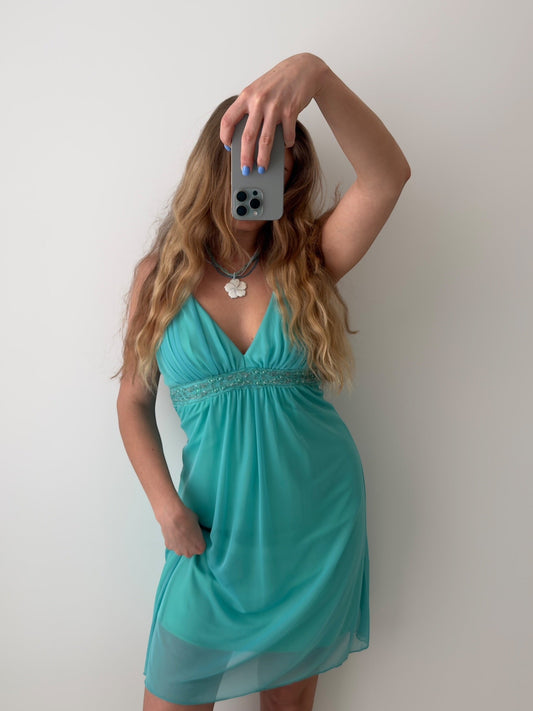 Aquamarine halter dress - Size S