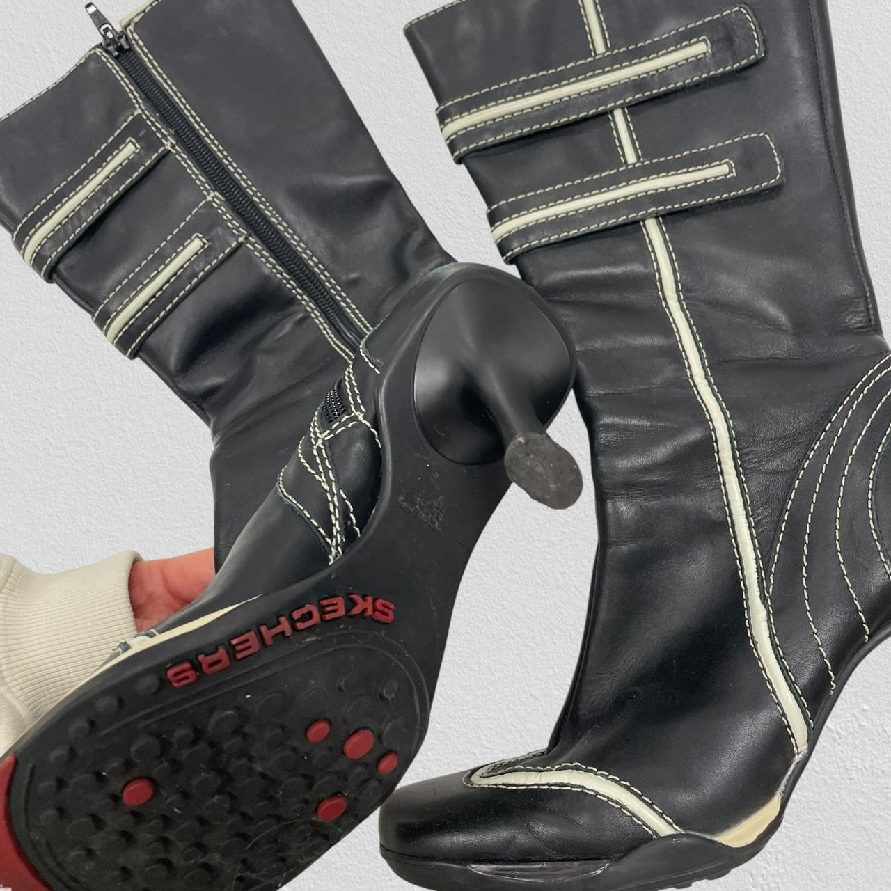 Square toe calf boots - Size 5