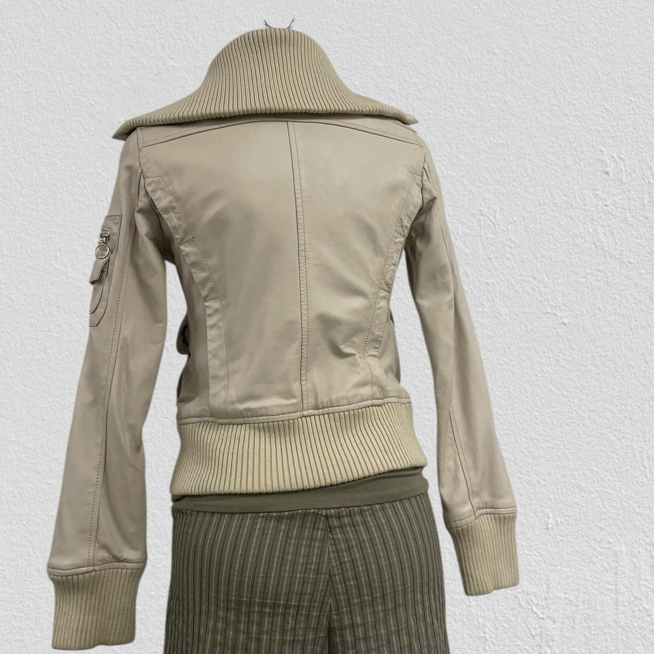 Cream leather jacket - Size M