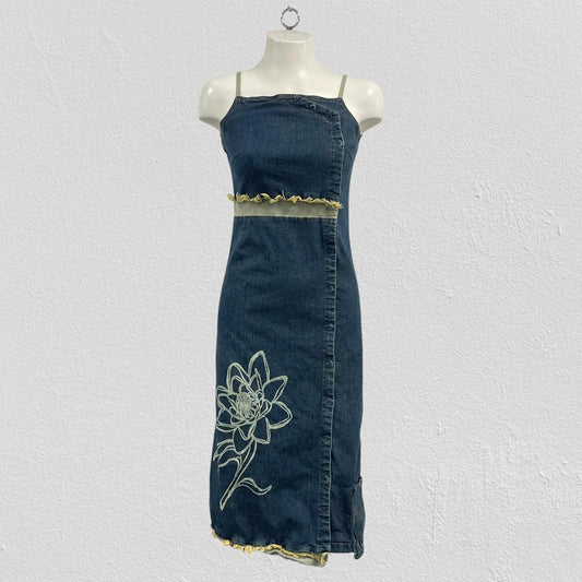 Vintage denim maxi dress - Size S