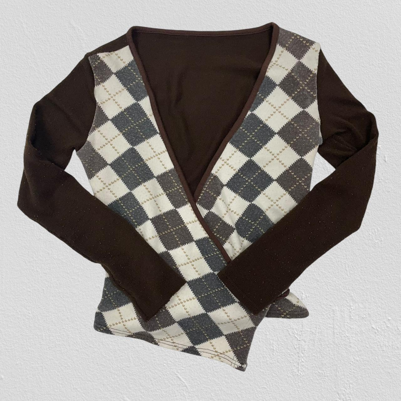 Argyle wrap jumper - Size S