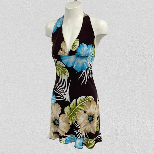 boho hibiscus mini dress - Size S/M