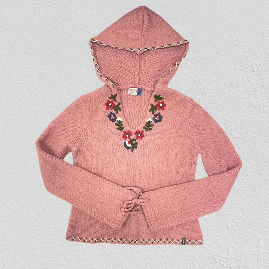 Vintage jumper bohemian jumper 90s baby pink sweater
