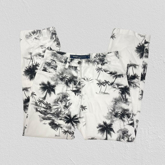 90s palm tree capri trousers - Size S