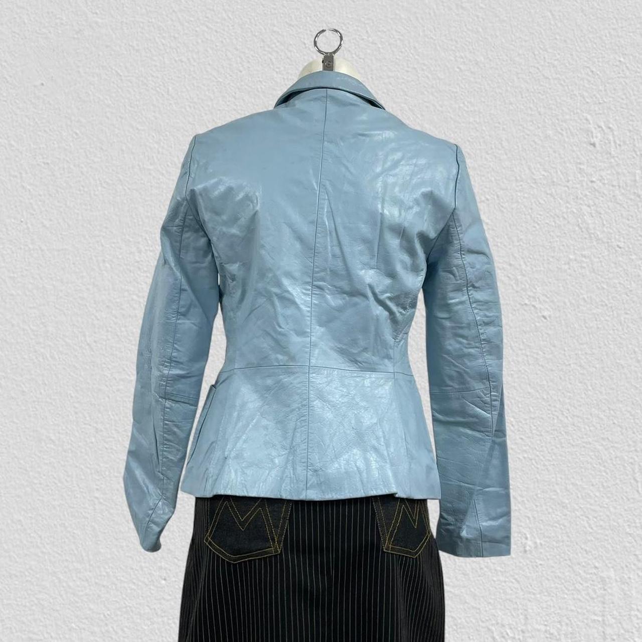 Blue leather jacket - Size L