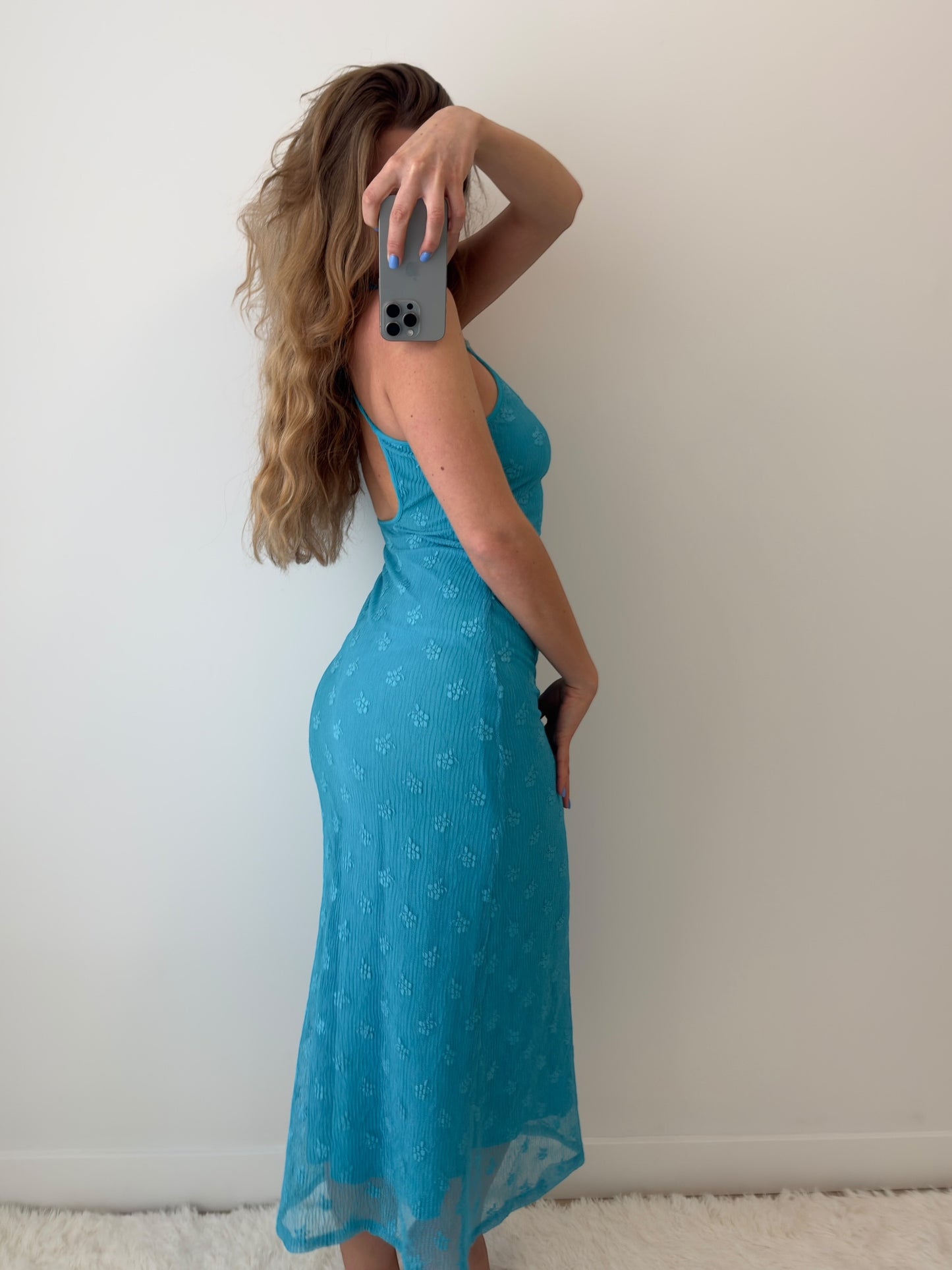 90s lace maxi dress - Size S