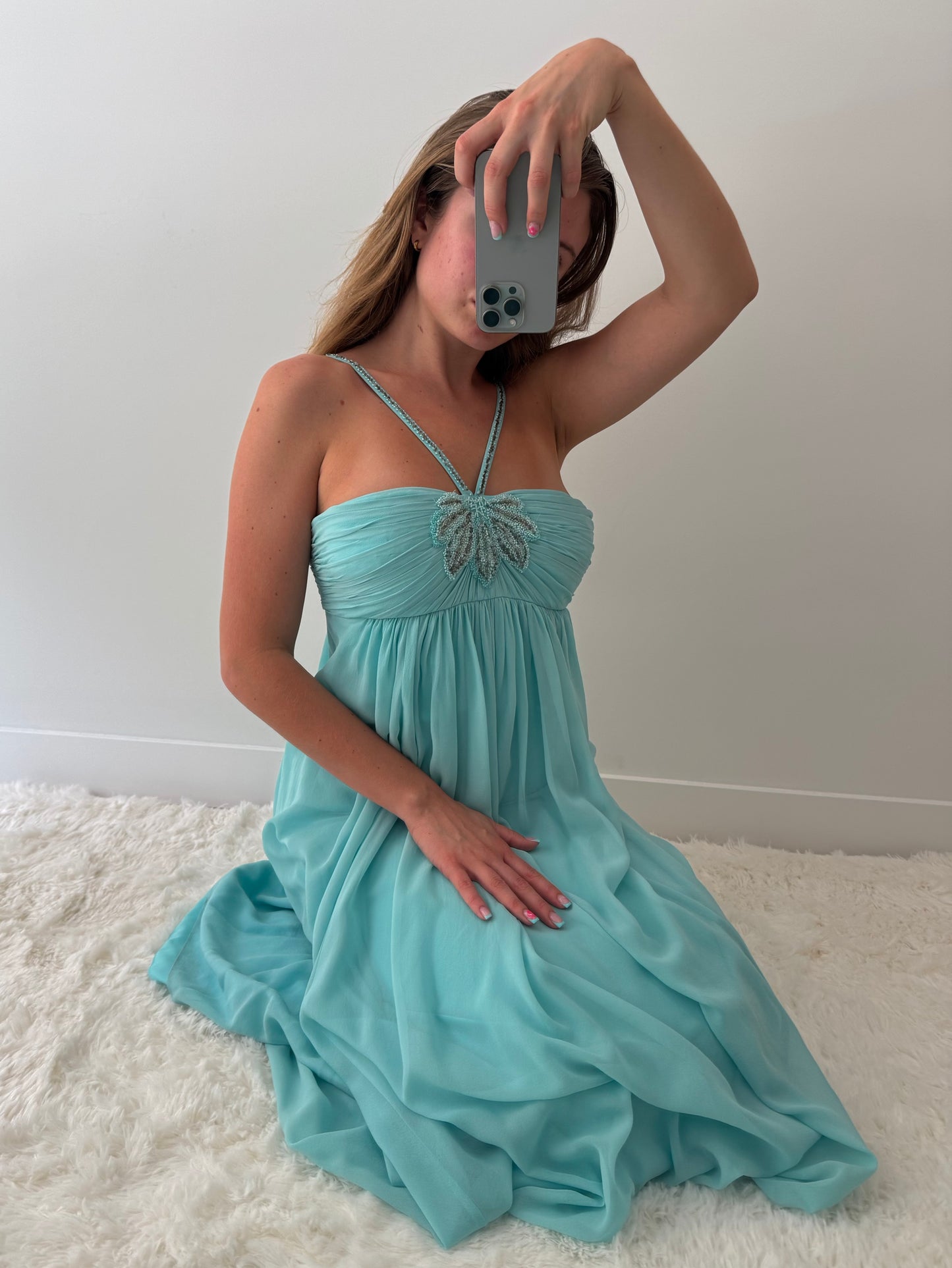 Aquamarine mermaid maxi dress - Size S/M
