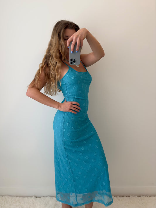 90s lace maxi dress - Size S