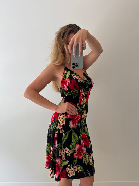 Hawaii hibiscus halter dress - Size S/M