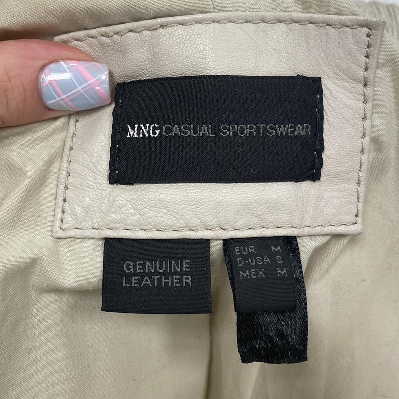 Cream leather jacket - Size M