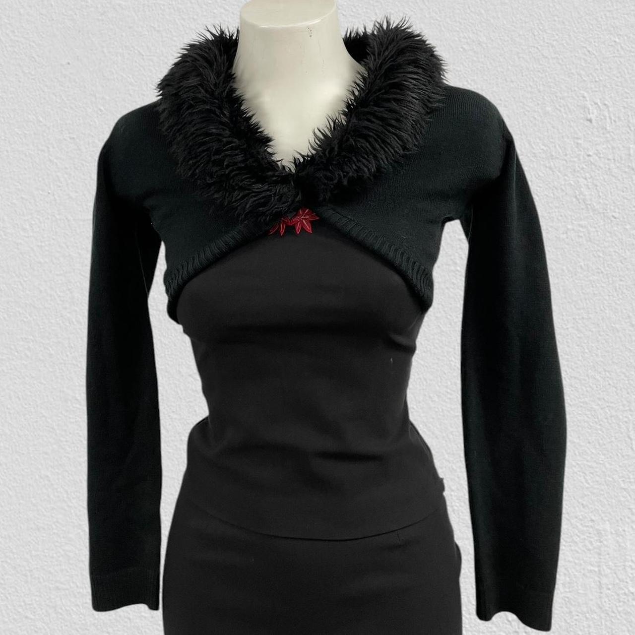 Faux fur trim cardigan - Size S