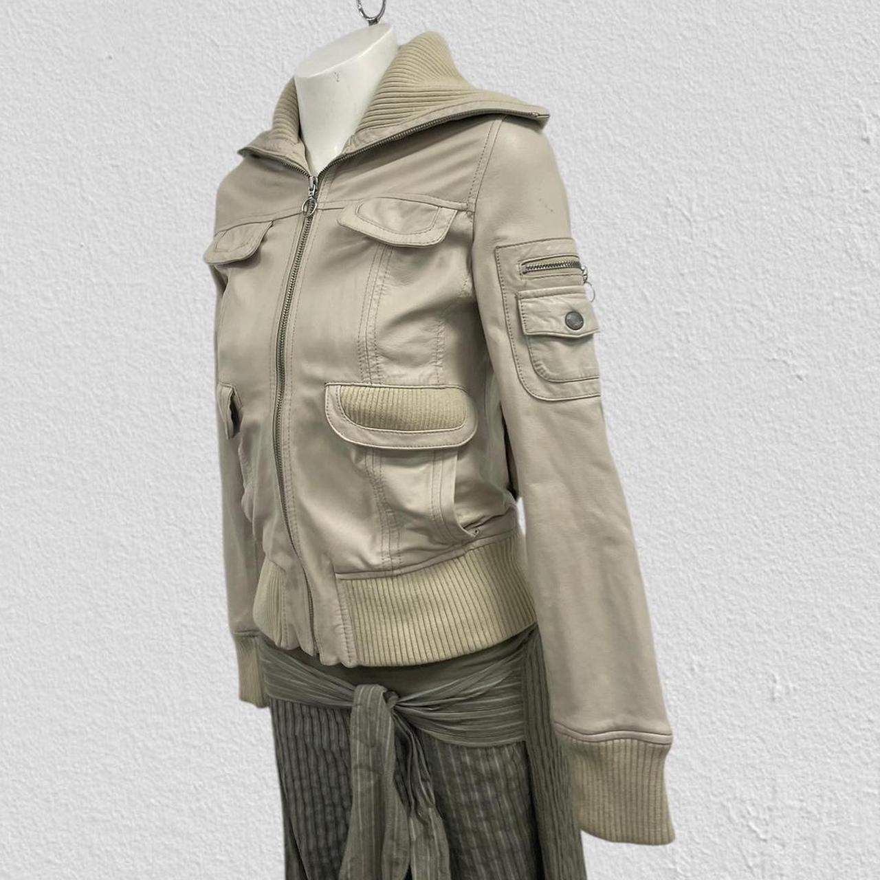 Cream leather jacket - Size M