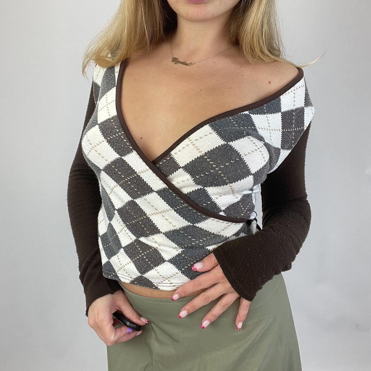 Argyle wrap jumper - Size S
