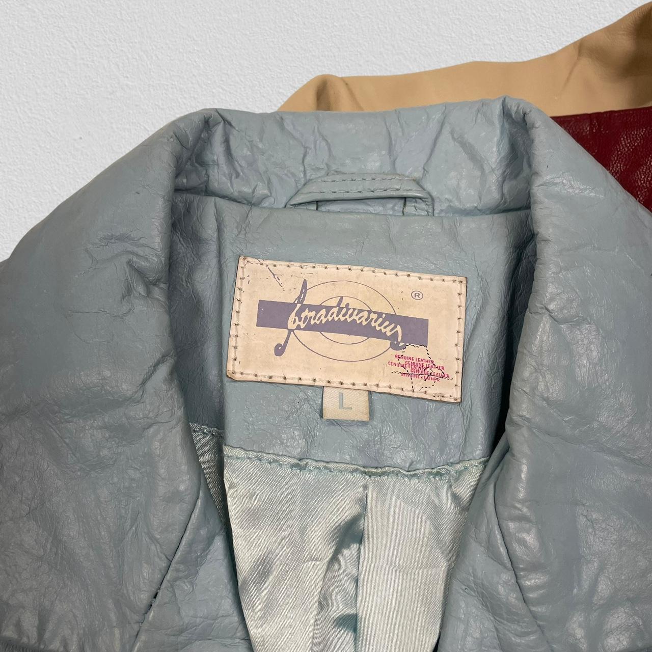 Blue leather jacket - Size L